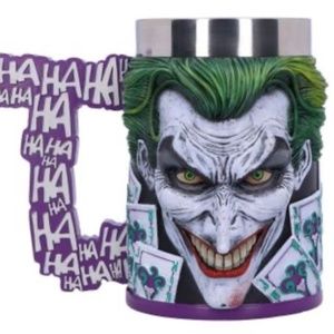 Joker tankard. Officially licensed, Nemesis Now detailed embellished cup.